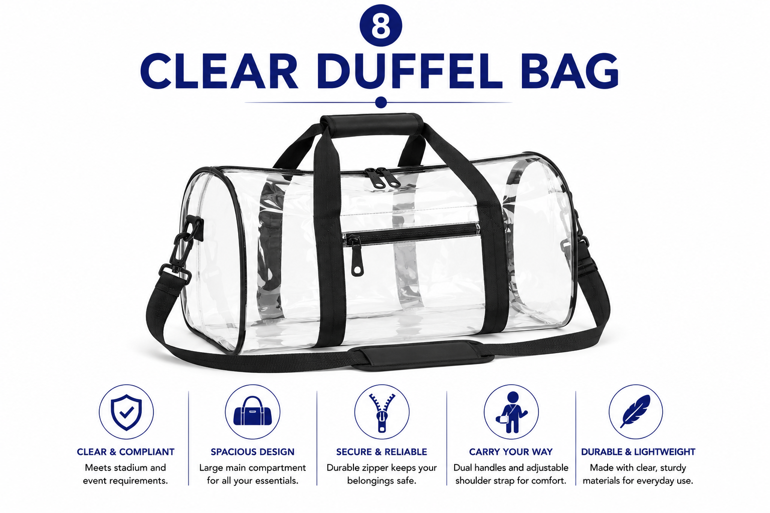 Clear Duffle Bags In Bulk